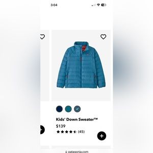 Patagonia girls light down jacket.